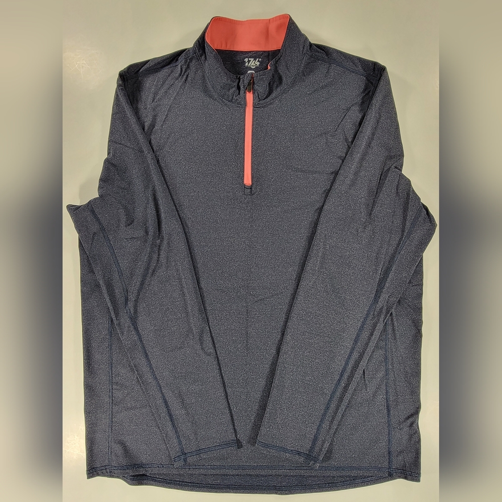1764 Golf Mens Large 1/4 Zip Long Sleeve Activewear Stretch Pullover Blue Noah